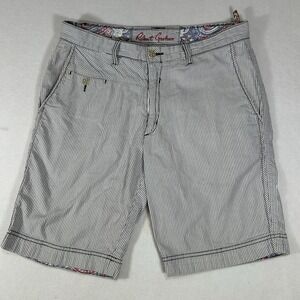 Robert Graham Mens Gray‎ White Seersucker 100% Cotton Chino Shorts Size 32